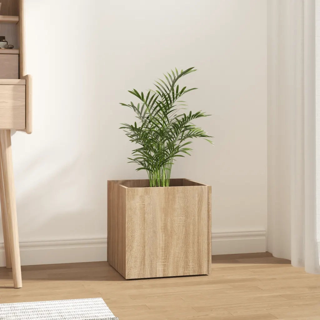 Fioriera | Cassetta per fiori | Vaso Rovere Sonoma 40x40x40 cm in Legno Multistrato