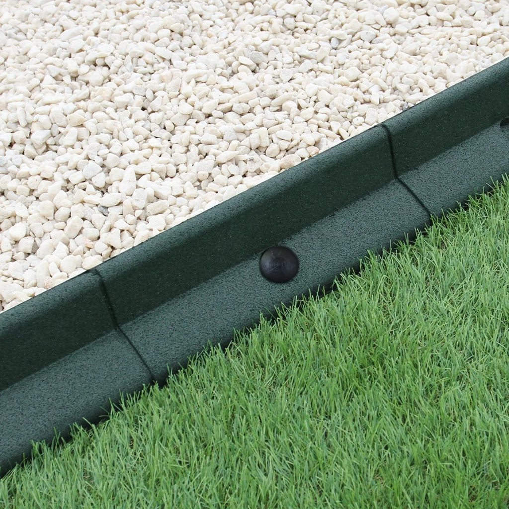 Monster Shop - Bordatura per Aiuole Bordo Prato da Giardino Palizzata Flessibile Fino a 70° in Gomma Resistente agli UV Pezzi da 1.2m - Verde - 4 Pezzi