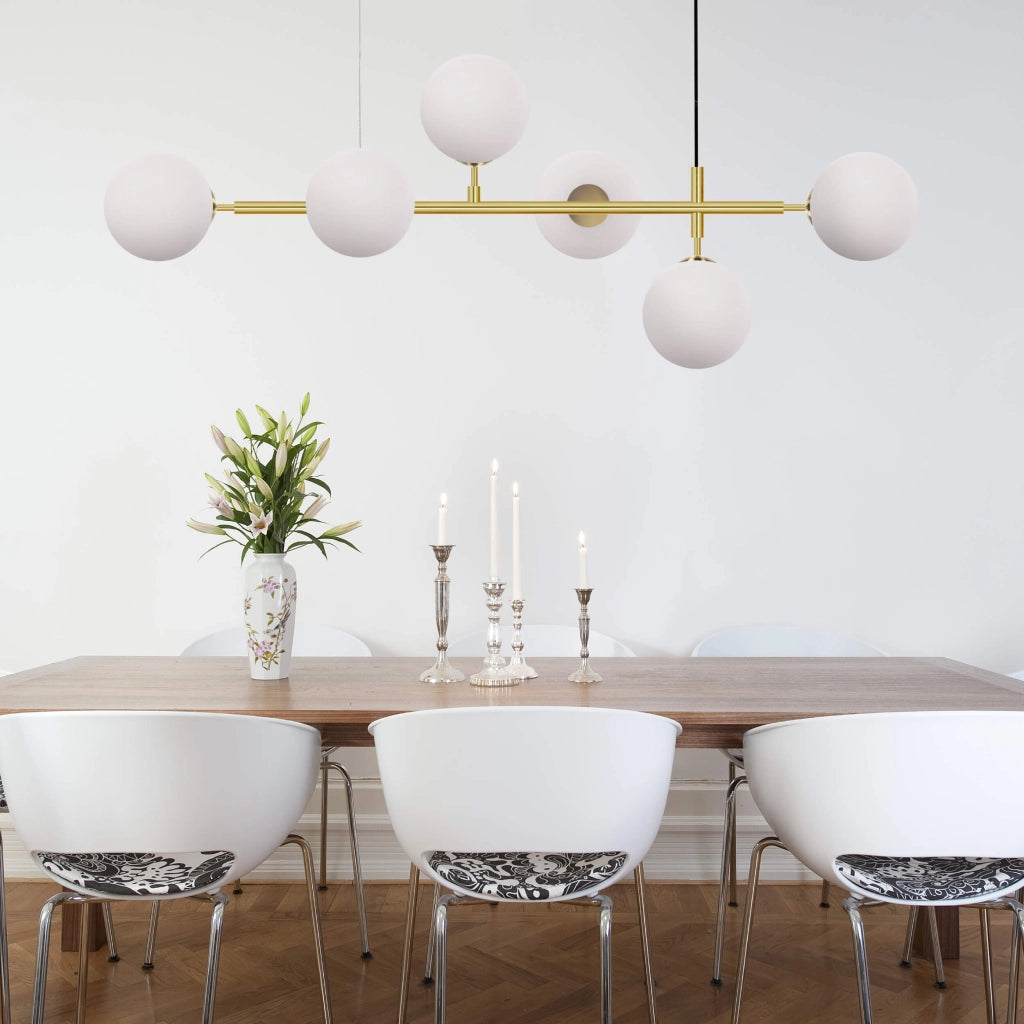 Lampadario Alisa 6xE14 ottone/bianco Light Prestige