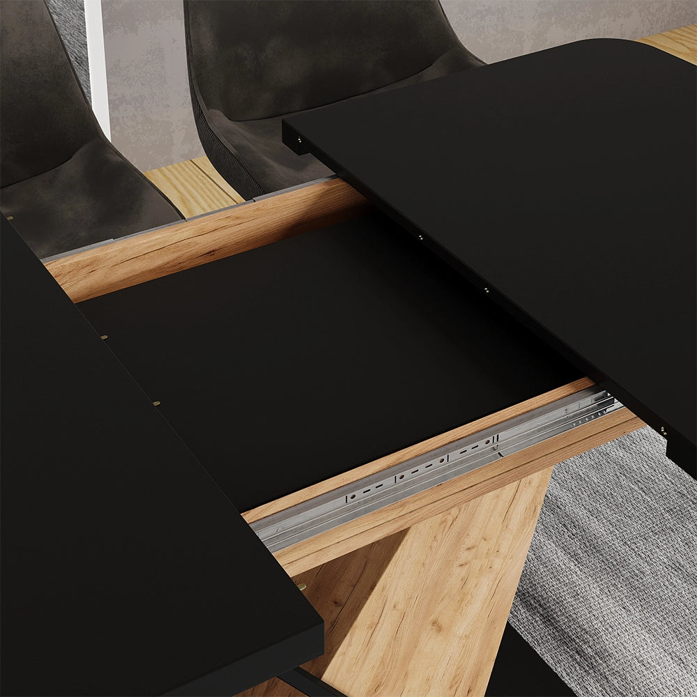 Vicco tavolo da pranzo allungabile Rovere nero/oro 120 x 80 cm estensibile