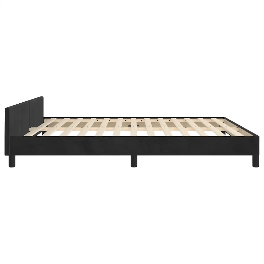 Giroletto senza Materasso Nero 180x200 cm in Velluto 347587
