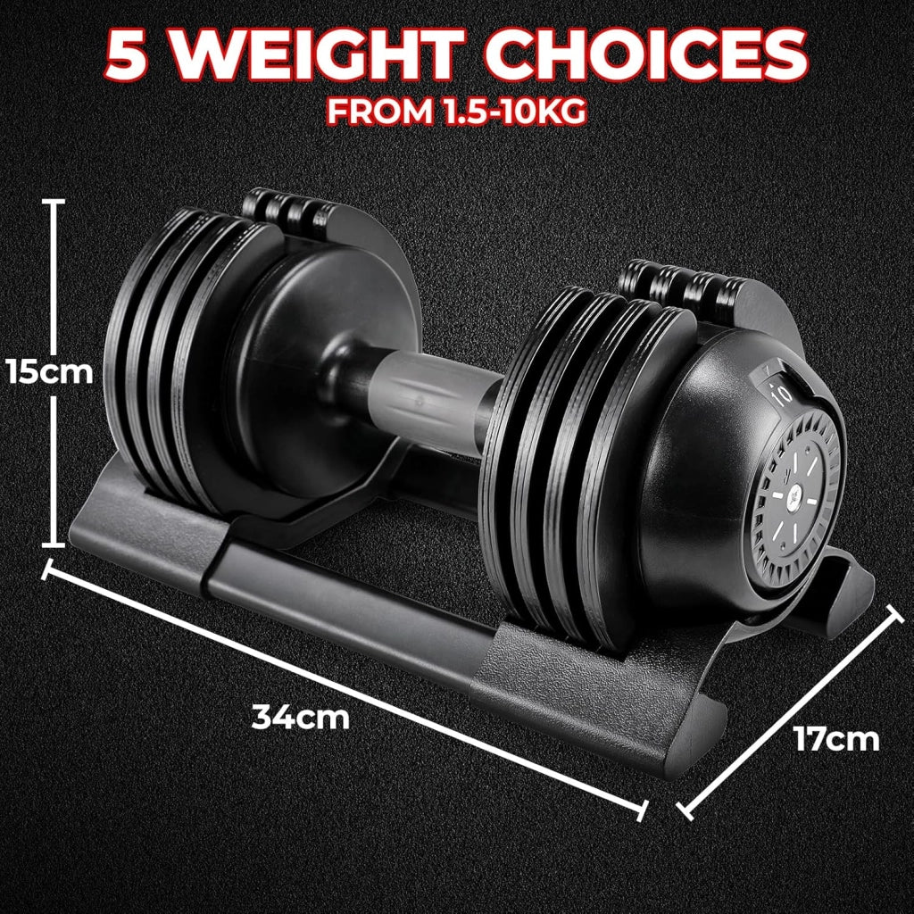 Manubri Regolabili 10kg 20kg 24kg, Set Manubri Componibili con 5 Pesi in 1, Manubri Regolabili Salvaspazio per Allenamento a Casa