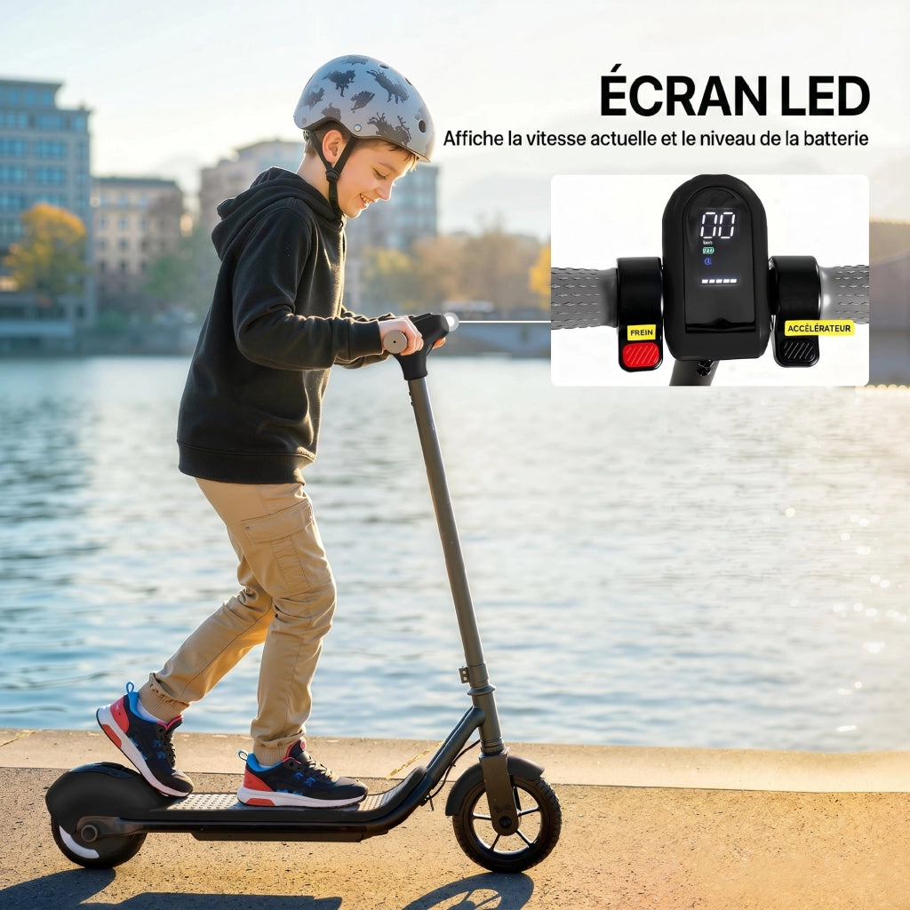 Trottinette Elettrica Bambini 6-14 Anni ¨C zephmum ¨C LED RGB Nero 6.5''