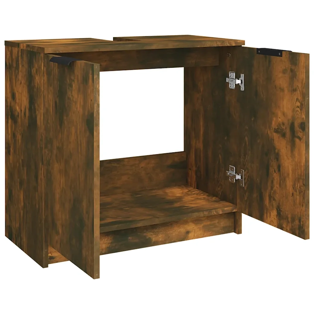 Armadietto Bagno Rovere Fumo 64,5x33,5x59 cm Legno Multistrato cod mxl 45155