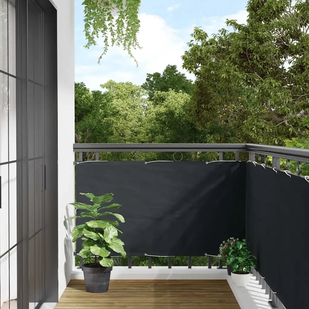Paravento da Balcone-Pannello per balcone in Tessuto Oxford 75x400 cm Antracite
