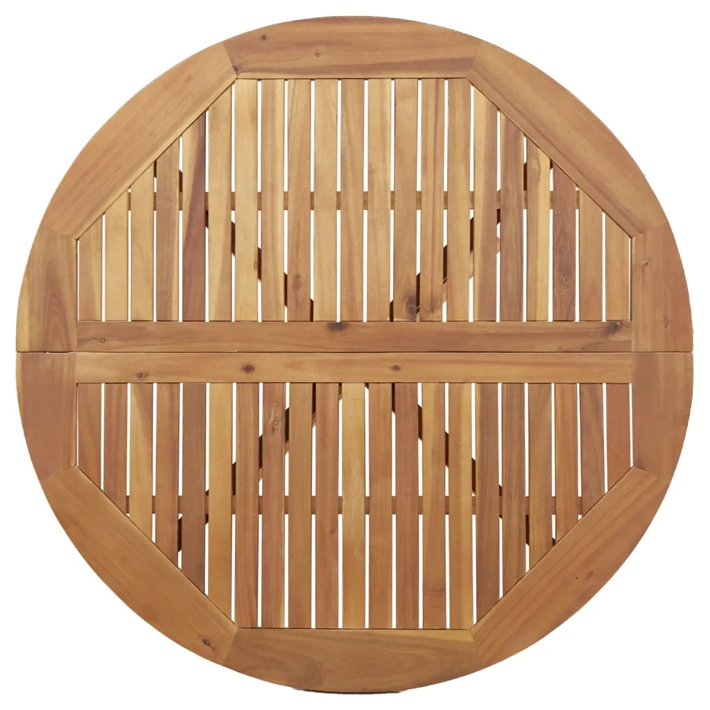 vidaXL Tavolo da Giardino Rotondo Ø110x75cm in Legno Massello Acacia