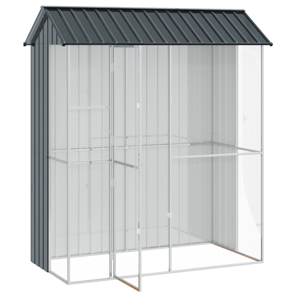 Voliera per Uccelli  Antracite 215x110x247 cm in Acciaio