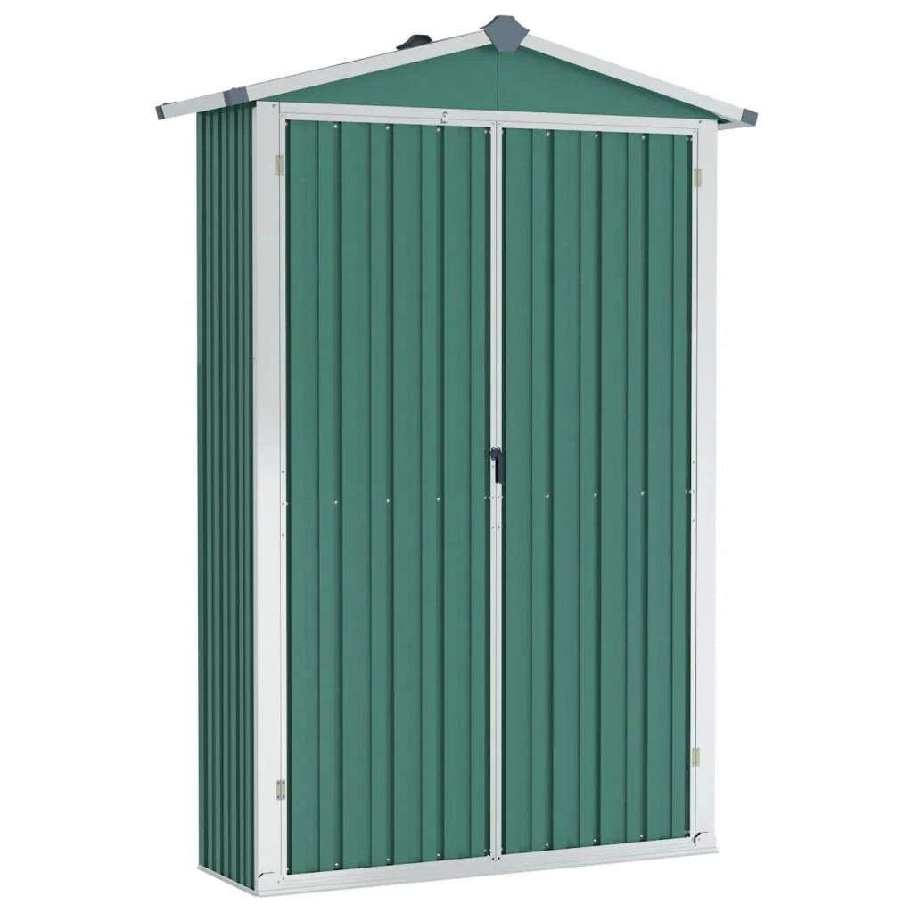 Casetta da giardino cabina ripostiglio casetta da esterno robusta casetta per attrezzi 116 x 45 x 175 cm acciaio zincato verde 02_0022343