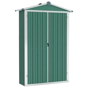 Casetta da giardino cabina ripostiglio casetta da esterno robusta casetta per attrezzi 116 x 45 x 175 cm acciaio zincato verde 02_0022343