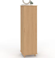 Armadietto portaoggetti Juliette 1 anta 3 ripiani effetto stecche legno color rovere