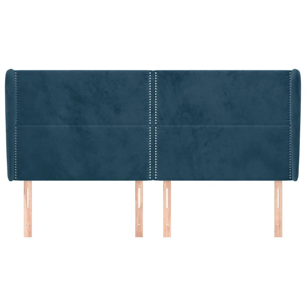 Testiera ad Orecchio Blu Scuro 163x23x118/128 cm in Velluto 3117874
