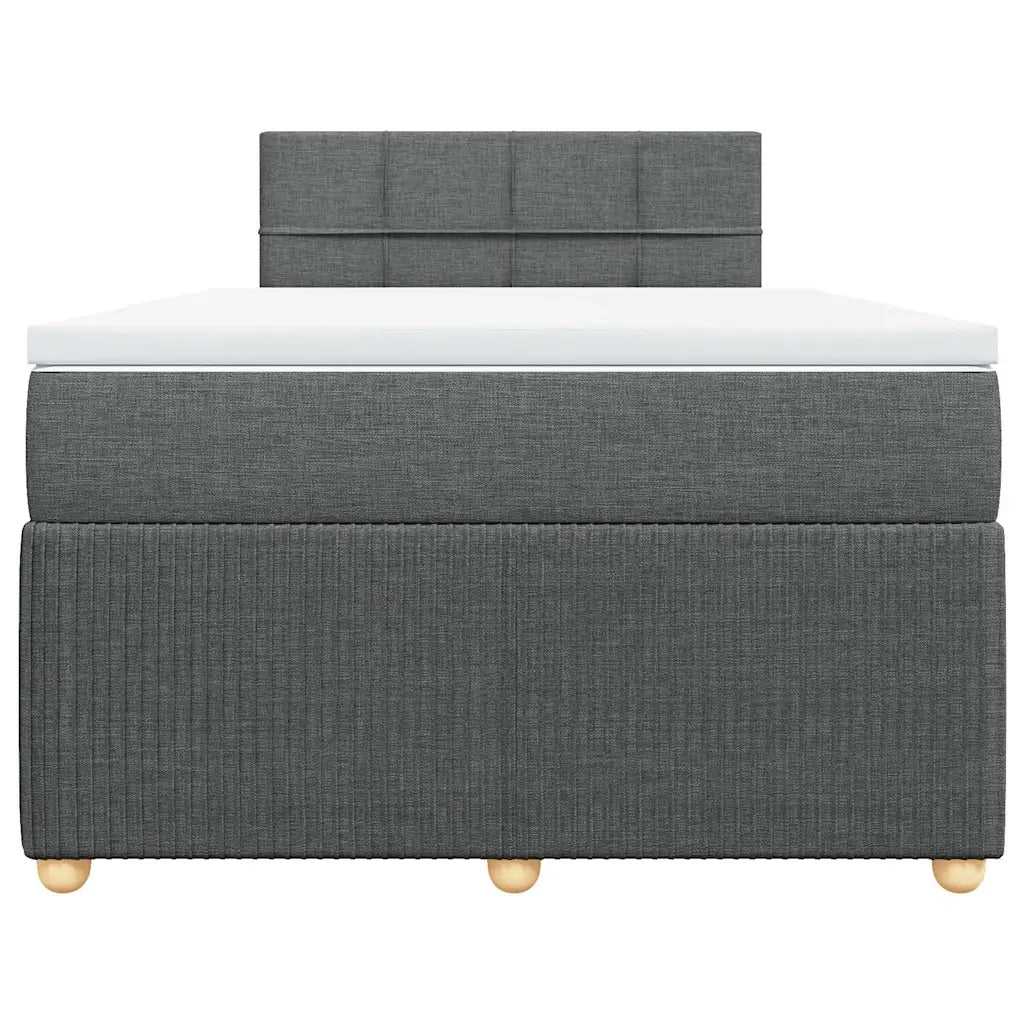 Giroletto a Molle con Materasso Grigio Scuro 120x190cm Tessuto