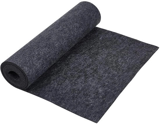 Vilt per patchwork e decorazione - 3 m x 40 cm - Velluto non tessuto grigio - 2 mm di spessore - Materiale per artigianato e decorazione
