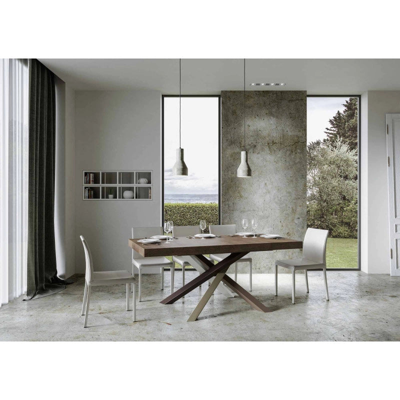 Tavolo allungabile 160/420x90 cm Volantis Premium telaio Multicolore 4/C - Noce