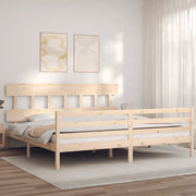 Giroletto con Testiera-Struttura Letto con testiera 200x200 cm in Legno Massello 248053