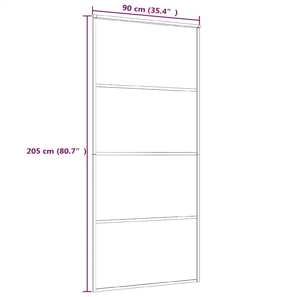 Porta Scorrevole in Vetro ESG e Alluminio 90x205 cm Bianca 151661