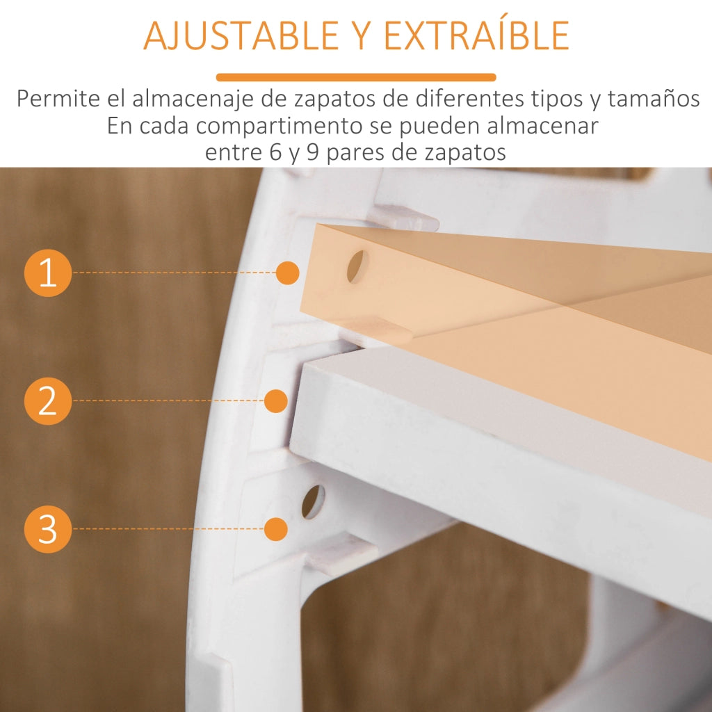 Scarpiera con Cassetto e Ante ¨C Xylo ¨C Legno Naturale 84x30x132 cm per 18-27 Paia di Scarpe