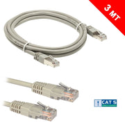 Trade Shop - Cavo Prolunga Di Rete Lan Ethernet Plug Rj45 Da 3mt Per Computer Pc Casa Ufficio -