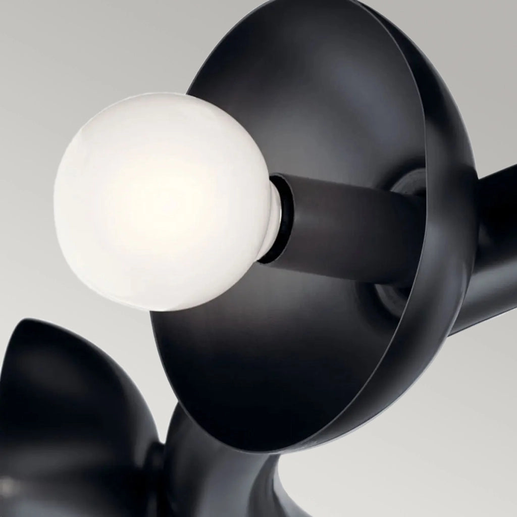 Lampadario loft nero satinato anello Ø88 9xE14 Kichler