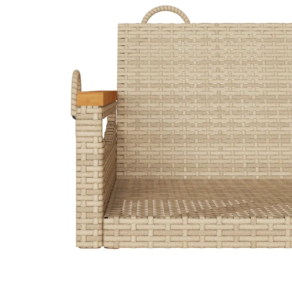 Panca da Giardino | Panchina a Dondolo Beige 63x62x40 cm in Polyrattan