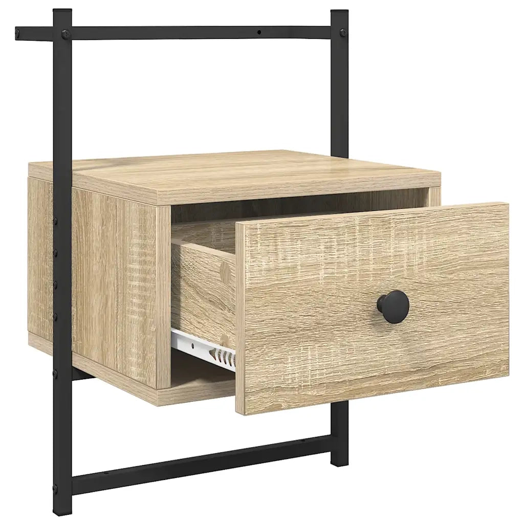 Comodino a Muro Rovere Sonoma 35x30x51 cm Legno Multistrato 833445
