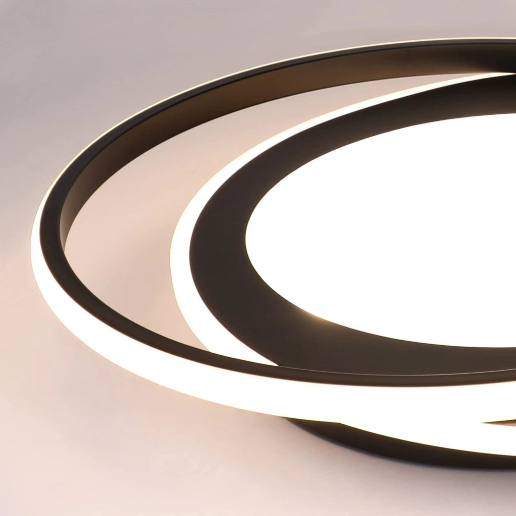 ZMH Lampada da soffitto plafoniera LED moderna doppio anello striscia acrilico telecomando