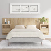 Testiera Letto con Comodini in Legno Multistrato Rovere Sonoma