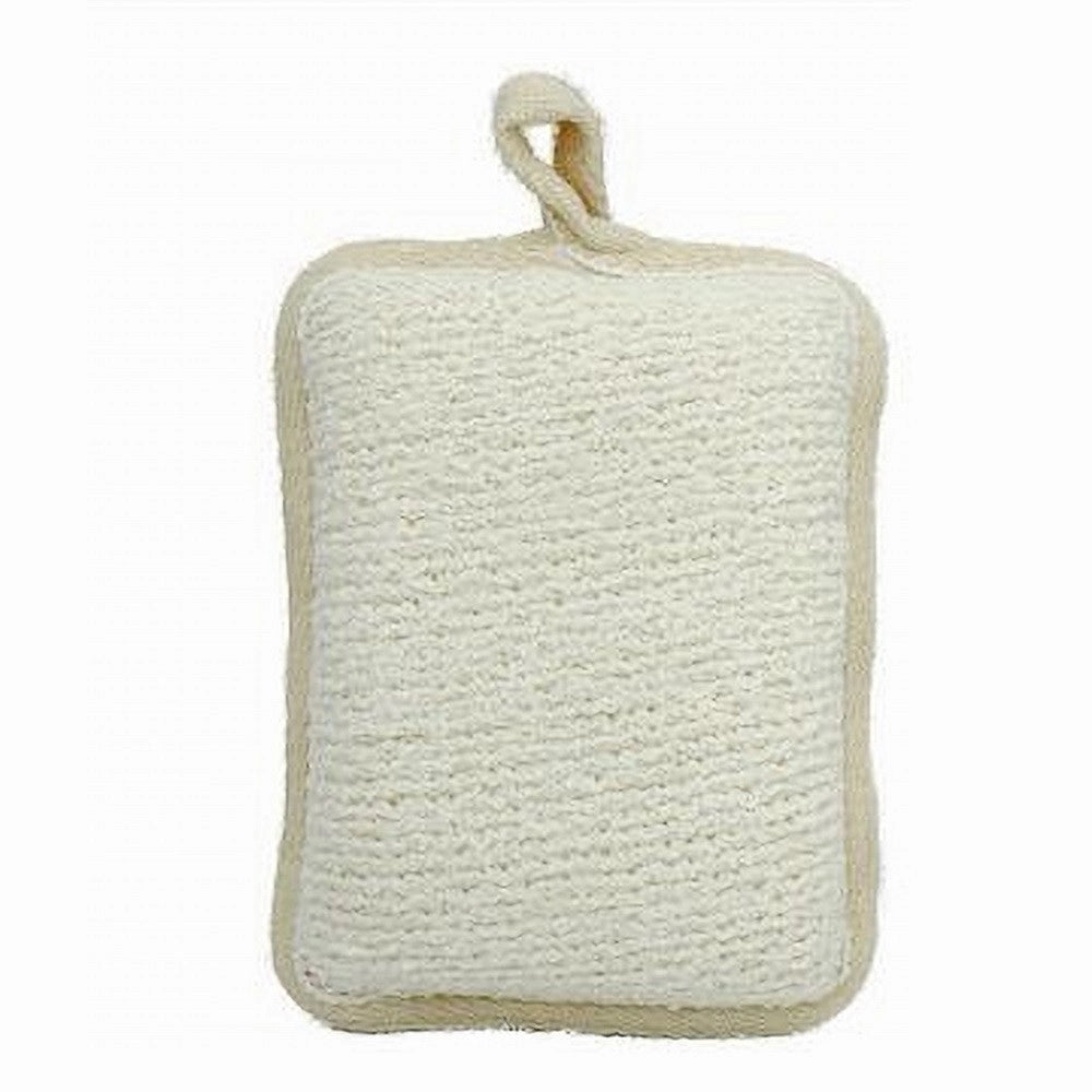 Trade Shop - Spugna Doccia Esfoliante Bagno Per Cura Corpo Bombata 13x9.5x4.5cm Beige 79651 -
