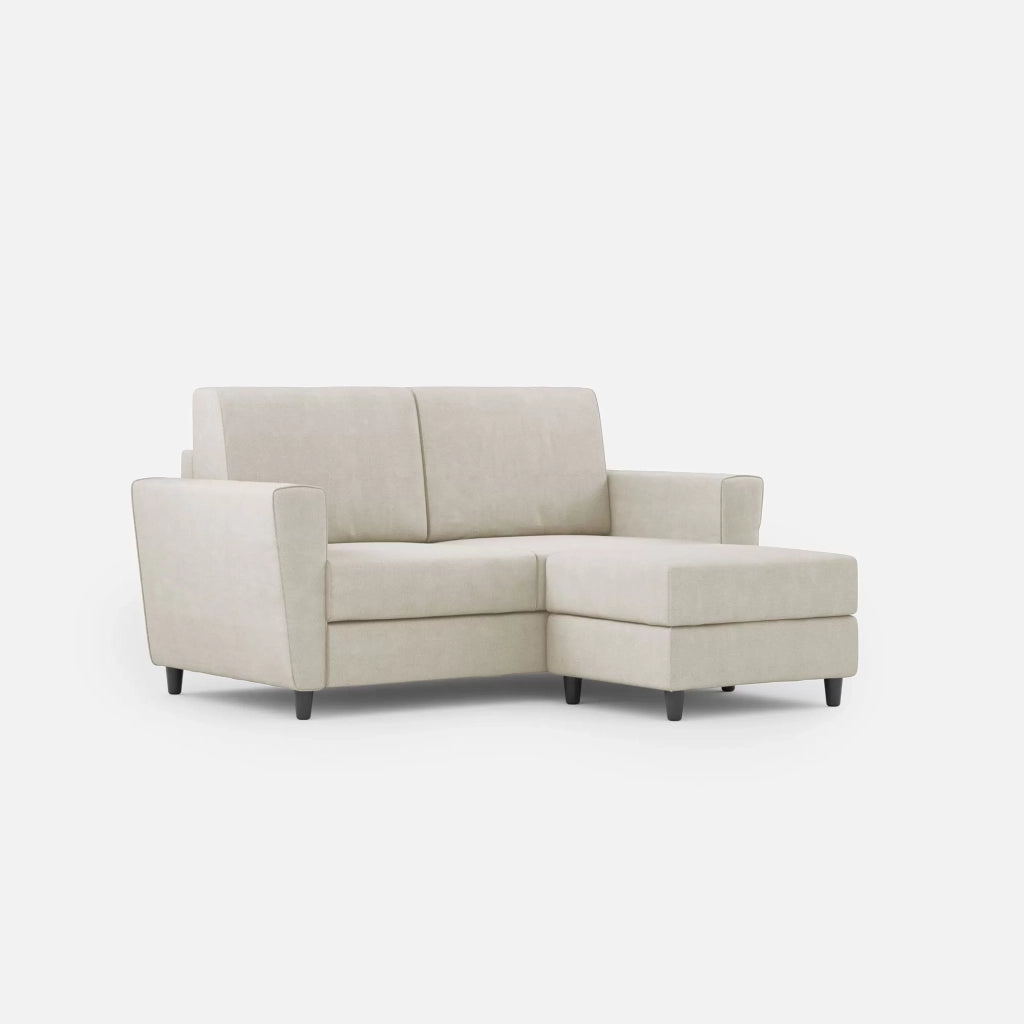 Divano yasel 2 posti medio  (due sedute da 70cm) + pouf misure esterne l.172 p.145 | latte - Mobili 2G
