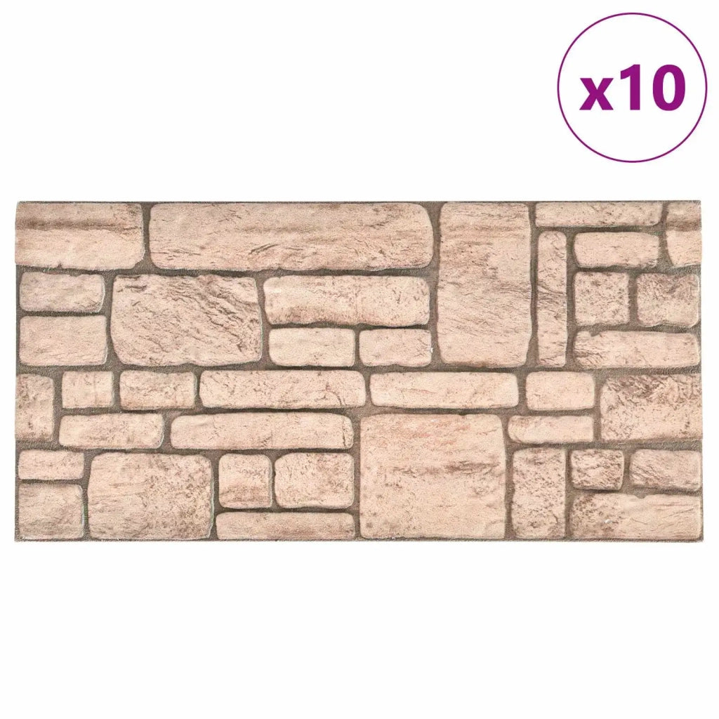 Pannelli da parete 10 pz Beige 100 x 50 cm Schiuma EPS CFW2663427