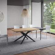 Tavolo allungabile 140/190x90 cm Vindral rovere scortecciato gambe antracite