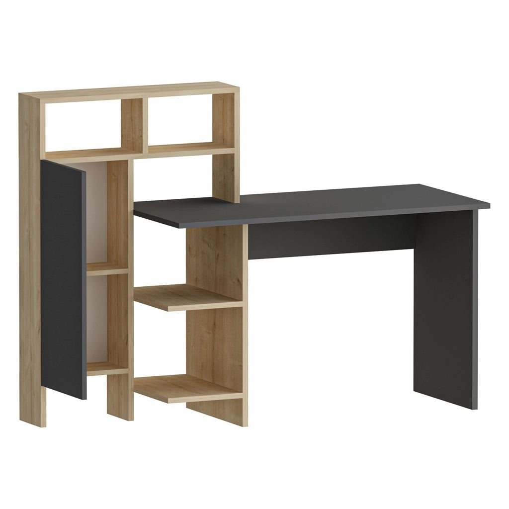 Cremella, Scrivania 6 Ripiani, 136x60x112h cm Nero Antracite