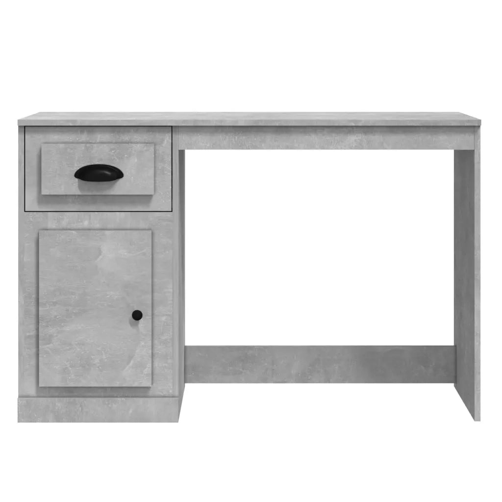 Scrivania | Tavolo da Ufficio Cassetto Grigio Cemento 115x50x75cm Legno Multistrato