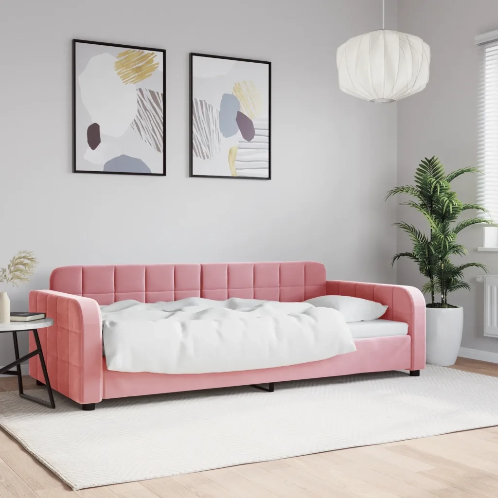 Letto da Giorno Rosa 90x200 cm in Velluto 354061