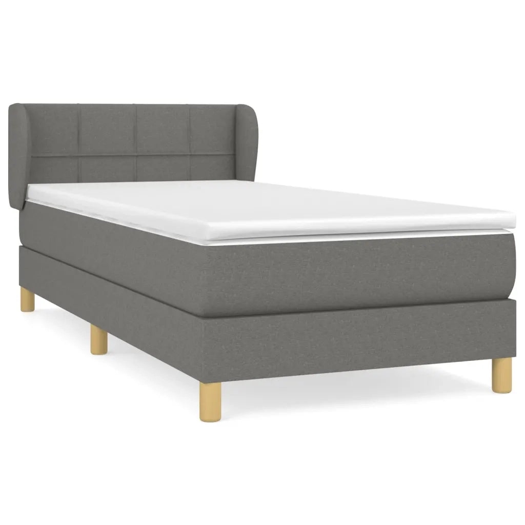 Giroletto a Molle con Materasso Grigio Scuro 80x200 cm Tessuto 3126758