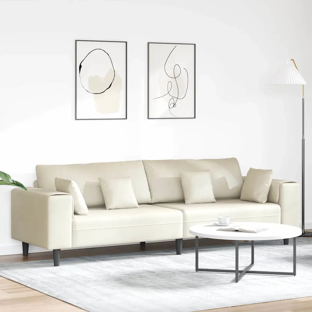 Divano Crema 250 x 77 x 76 cm Velluto 3335160