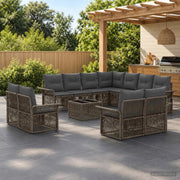 Set Divano da Giardino 12 pz Grigio e Grigio Scuro polyrattan 3435002