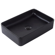 Lavabo da appoggio in ceramica con finitura nera opaca 510 x 340 mm Lavello da bagno rettangolare