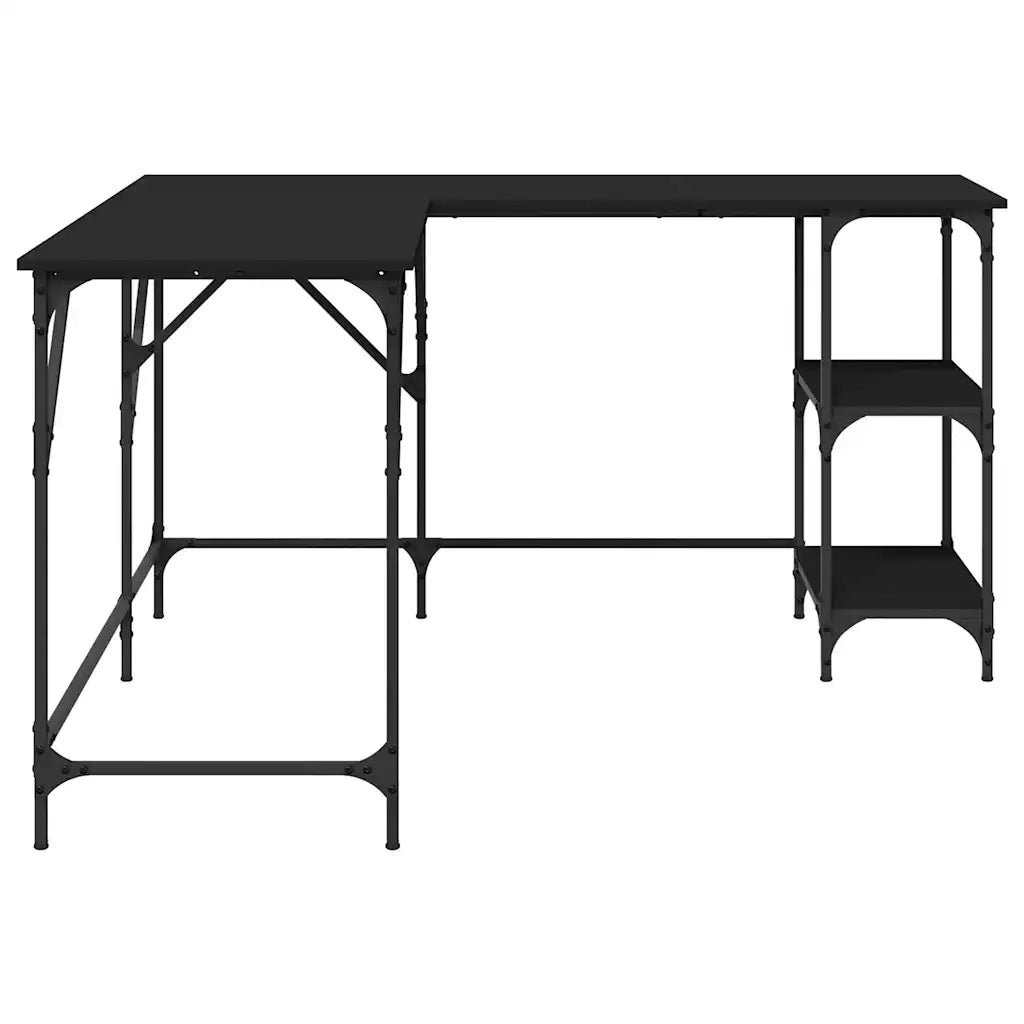 Scrivania Nera 139x139x75 cm in Legno Multistrato 837587