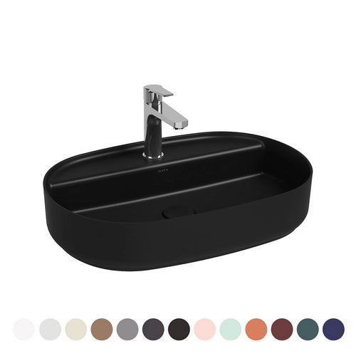 Lavabo d'appoggio ovale con foro rubinetto infinity  Terracotta Opaco  L. 60 cmNYMO