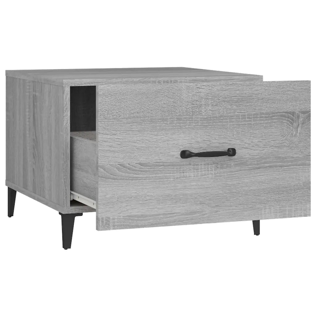 Tavolino da salotto | Tavolino da caff¨¨ | Tavolino da Soggiorno Gambe in Metallo Grigio Sonoma 50x50x40 cm