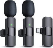 Microfono Lavelier a Batteria con Clip e Spillo, Connettore USB C, Microfono Reversibile per Vlog