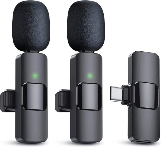 Microfono Lavelier a Batteria con Clip e Spillo, Connettore USB C, Microfono Reversibile per Vlog