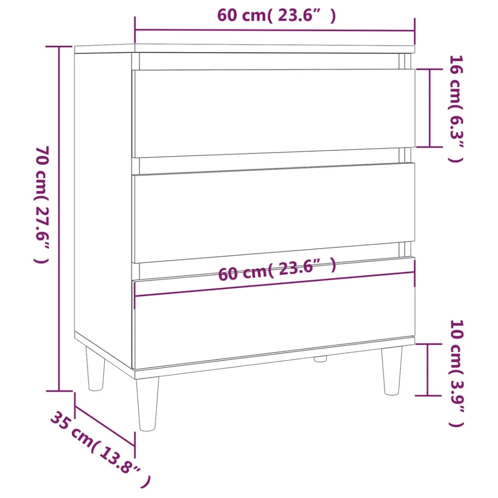 Credenza Rovere Sonoma 60x35x70 cm in Legno Multistrato 823043