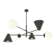 Lampada a sospensione HERMES in acciaio nero e vetro