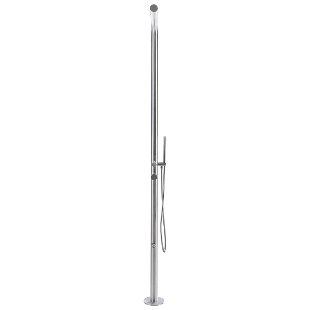 Set Doccia da Esterno con Miscelatore Argento in Acciaio Inox con Funzione Pioggia Giardino Moderno