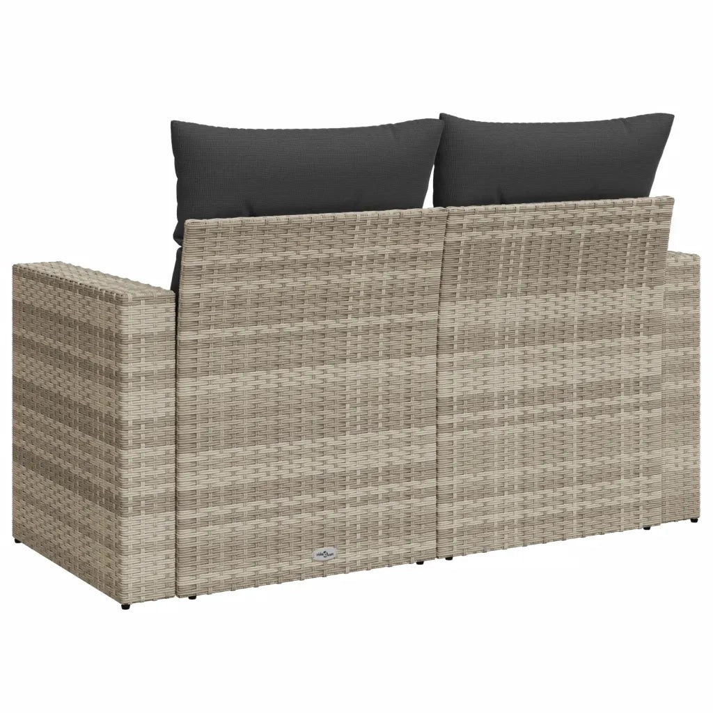 Divano da Giardino con Cuscini 2 Posti-Sofa da giardino Grigio Chiaro Polyrattan 338620
