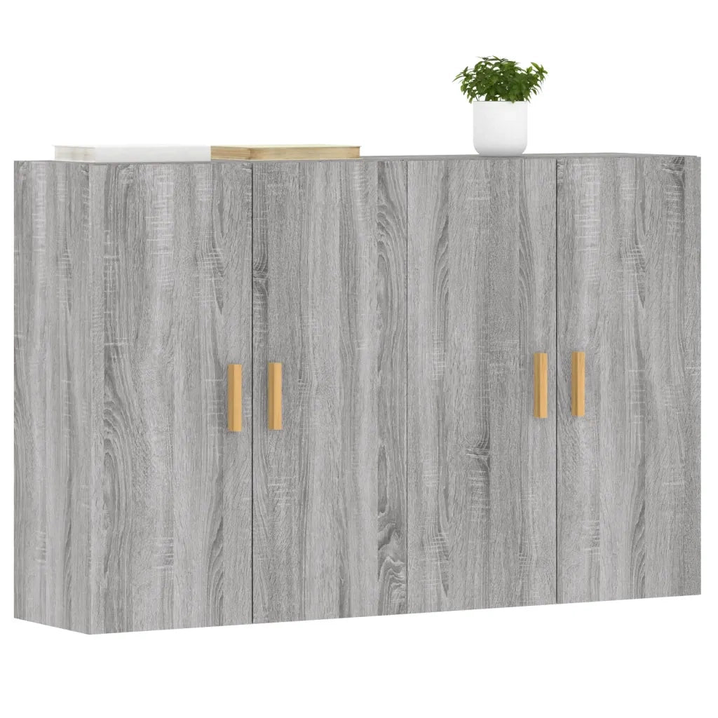 Armadietti a Parete 2 pz Grigio Sonoma in Legno Multistrato 3197879