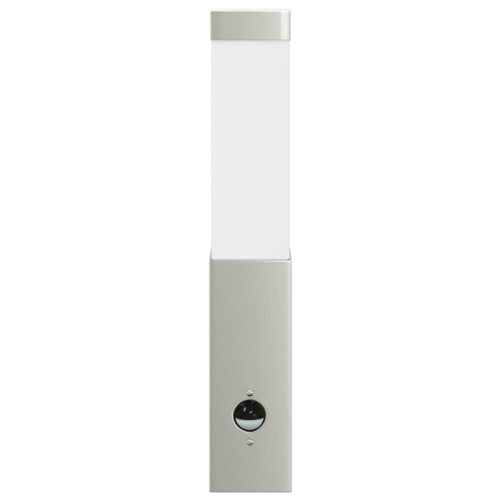 Lampada da parete da esterno con sensore Argento Acciaio inossidabile IP44