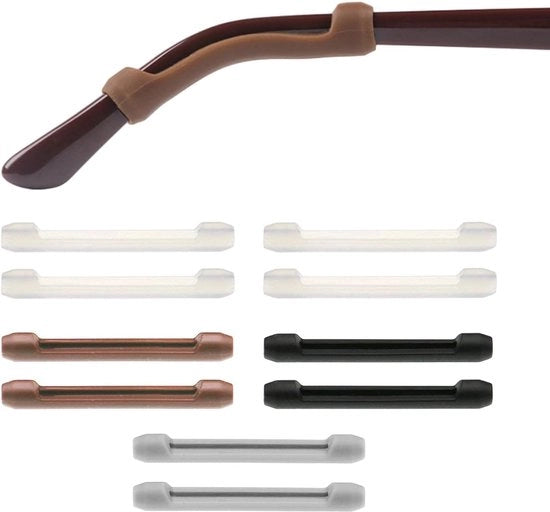 Antislip protezioni occhiali - accessori occhiali in silicone confortevoli - prevenzione scivolamento nasale - nero - Unico modello